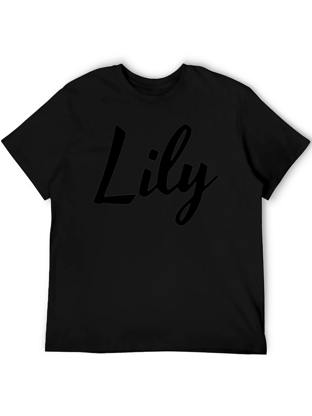 Lily Script Black T-Shirt - Personalized Style