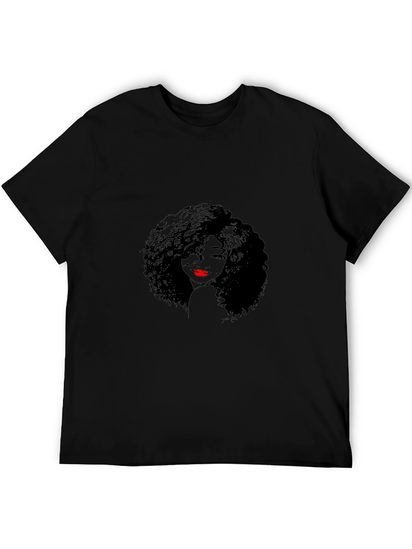 Afro Woman Graphic Black T-Shirt