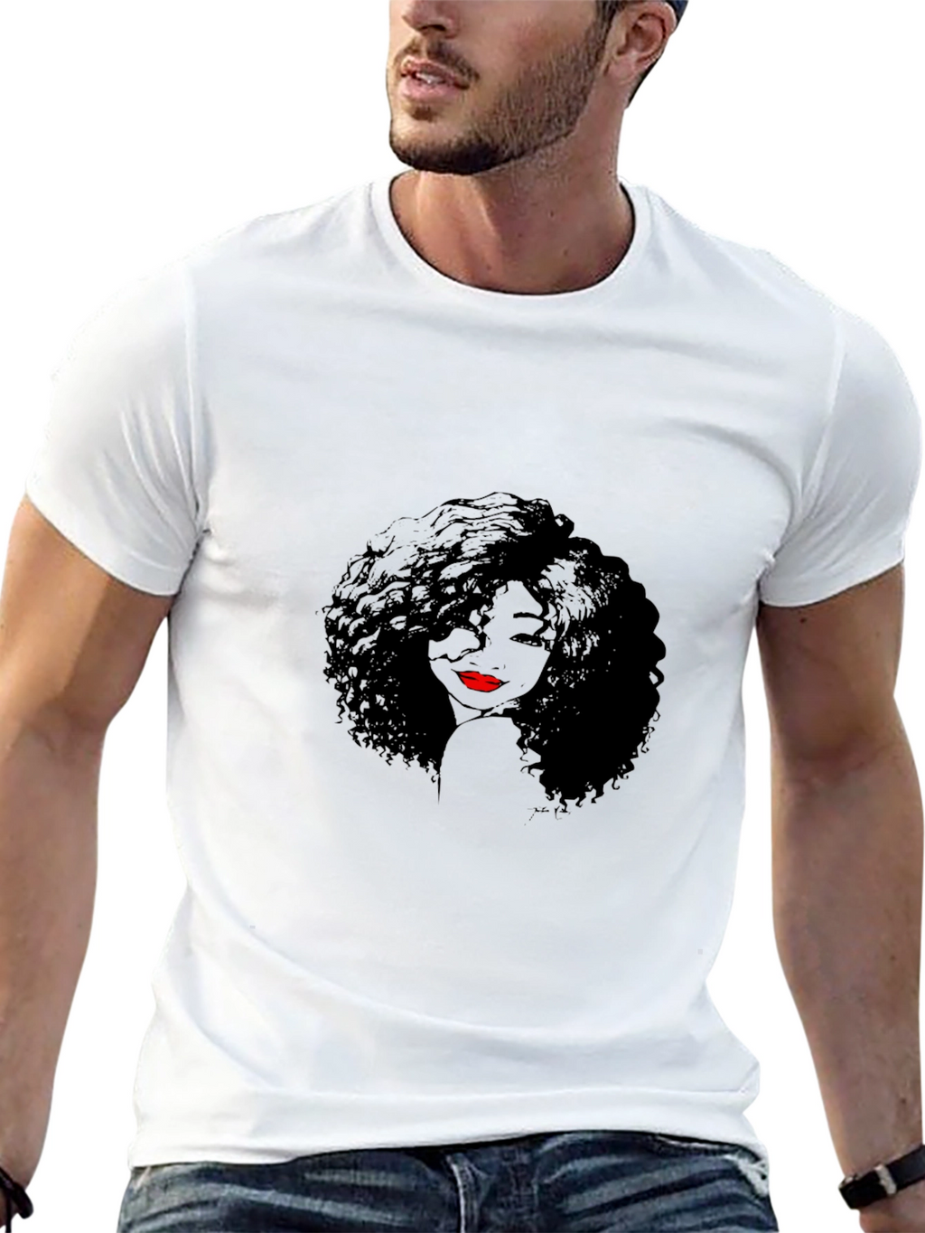 Afro Woman Graphic Black T-Shirt