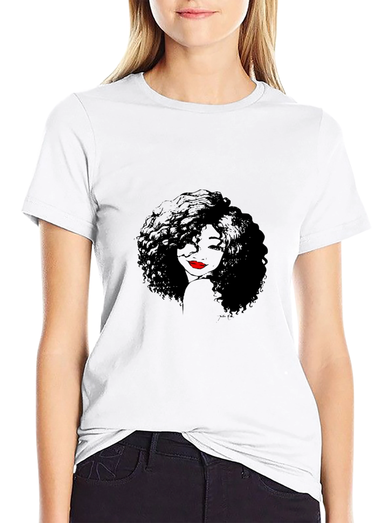 Afro Woman Graphic Black T-Shirt