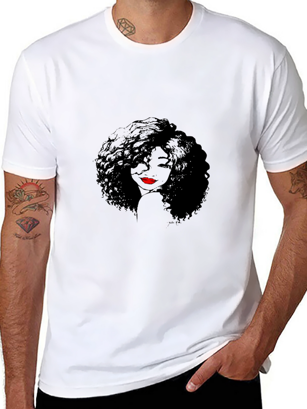 Afro Woman Graphic Black T-Shirt