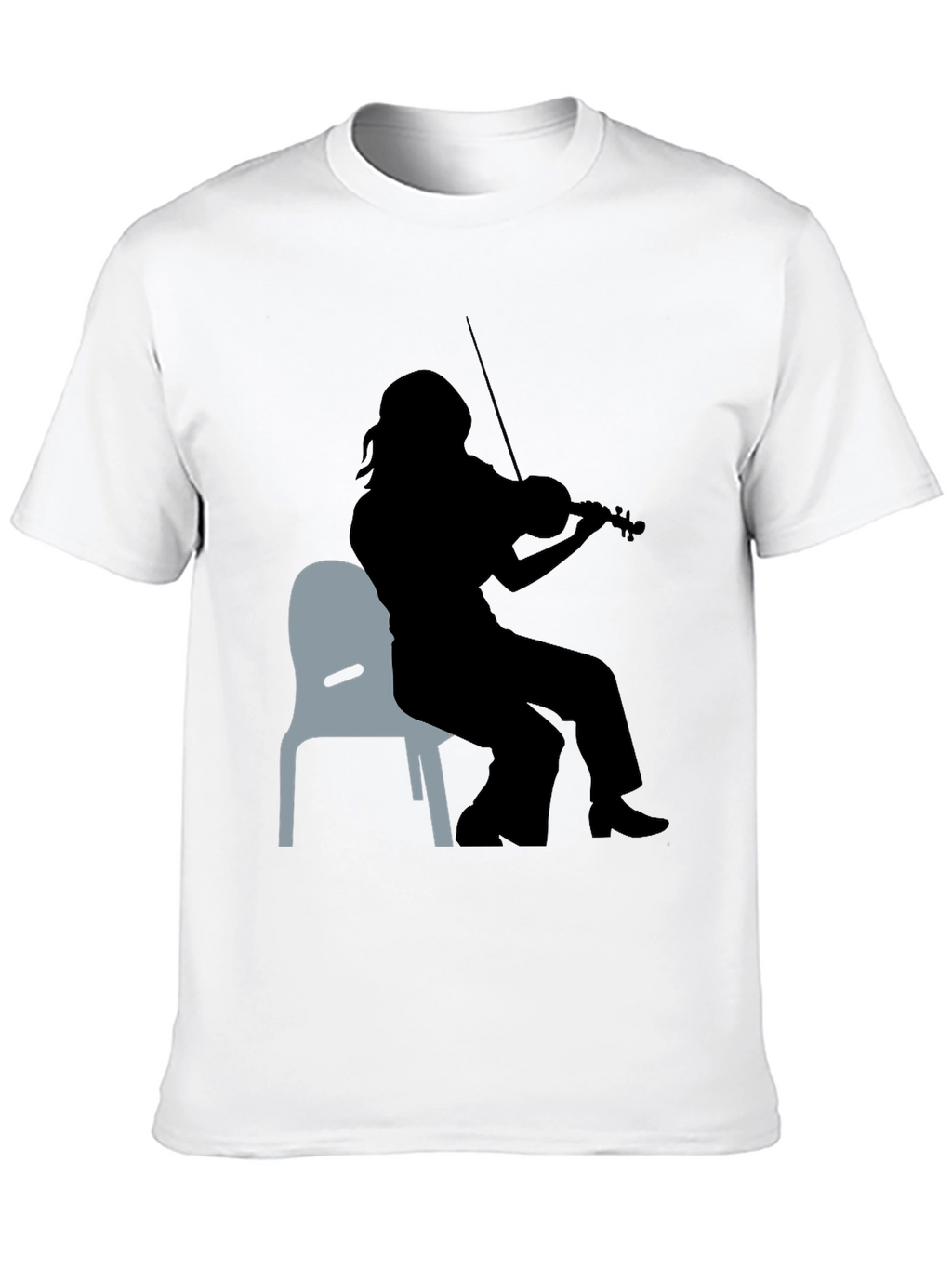 Violinist Silhouette Graphic Tee - Unisex Black T-Shirt