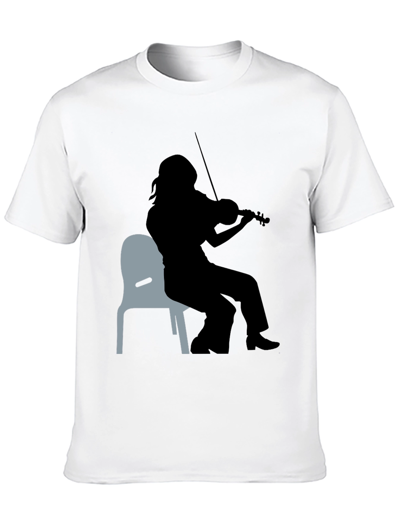 Violinist Silhouette Graphic Tee - Unisex Black T-Shirt