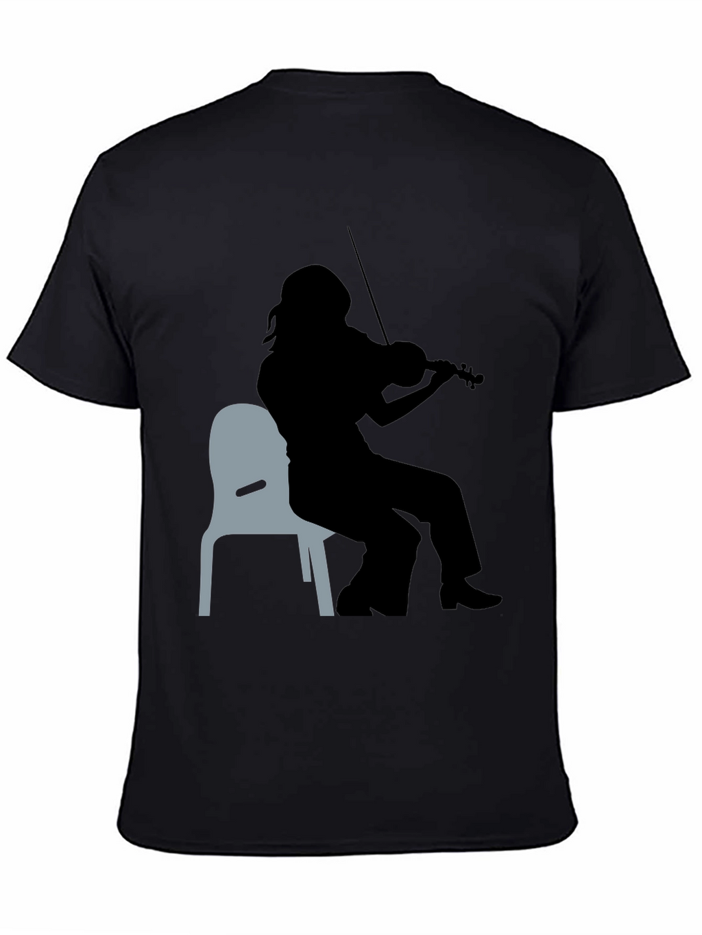 Violinist Silhouette Graphic Tee - Unisex Black T-Shirt