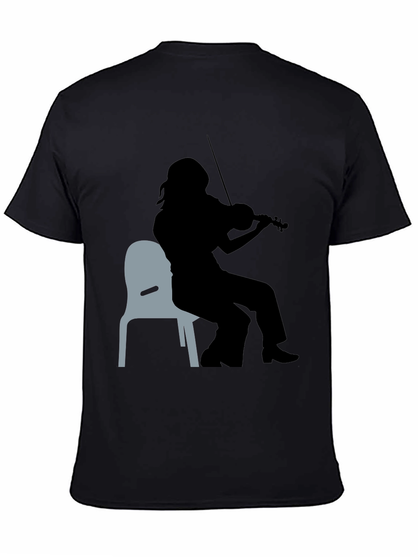 Violinist Silhouette Graphic Tee - Unisex Black T-Shirt