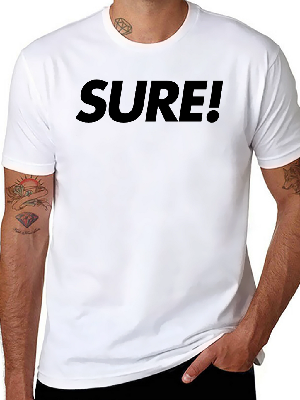 Sure! Black Graphic Tee - Casual Comfort