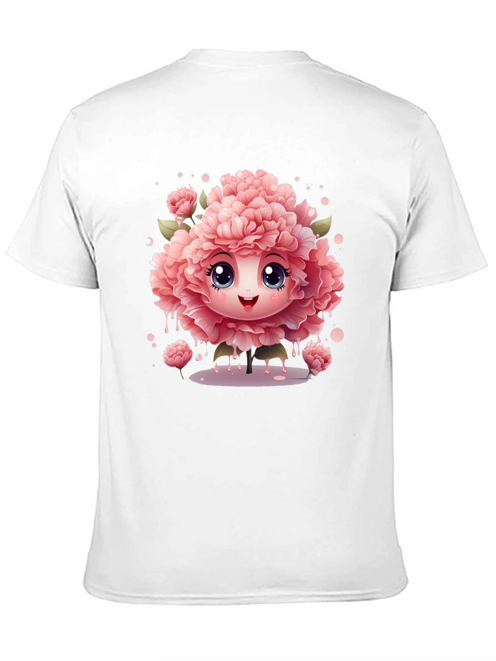Cute Flower Character Black T-Shirt