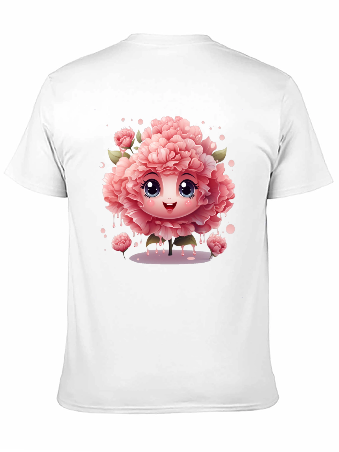 Cute Flower Character Black T-Shirt