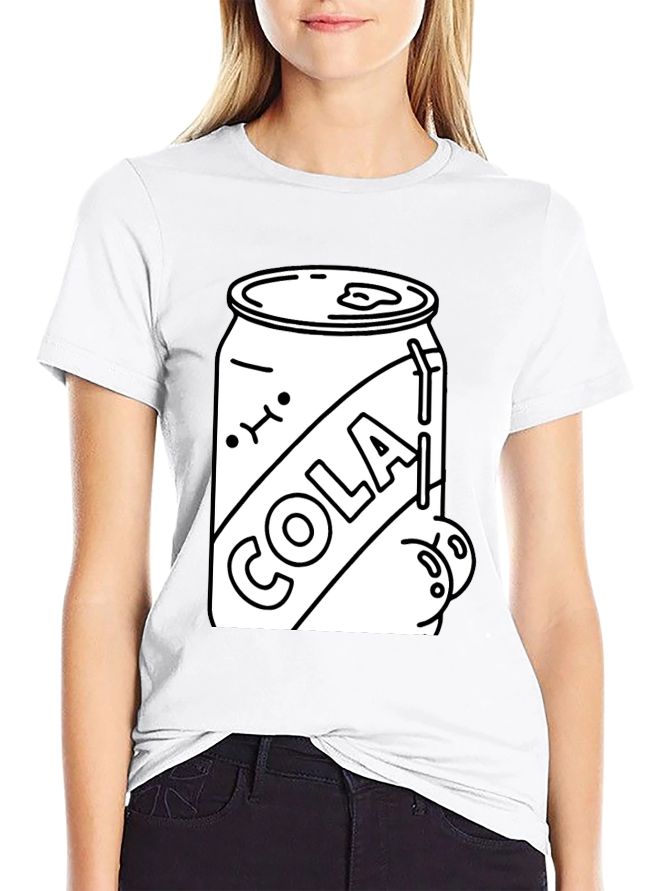 Cola Can Graphic Tee - Black Cotton Blend