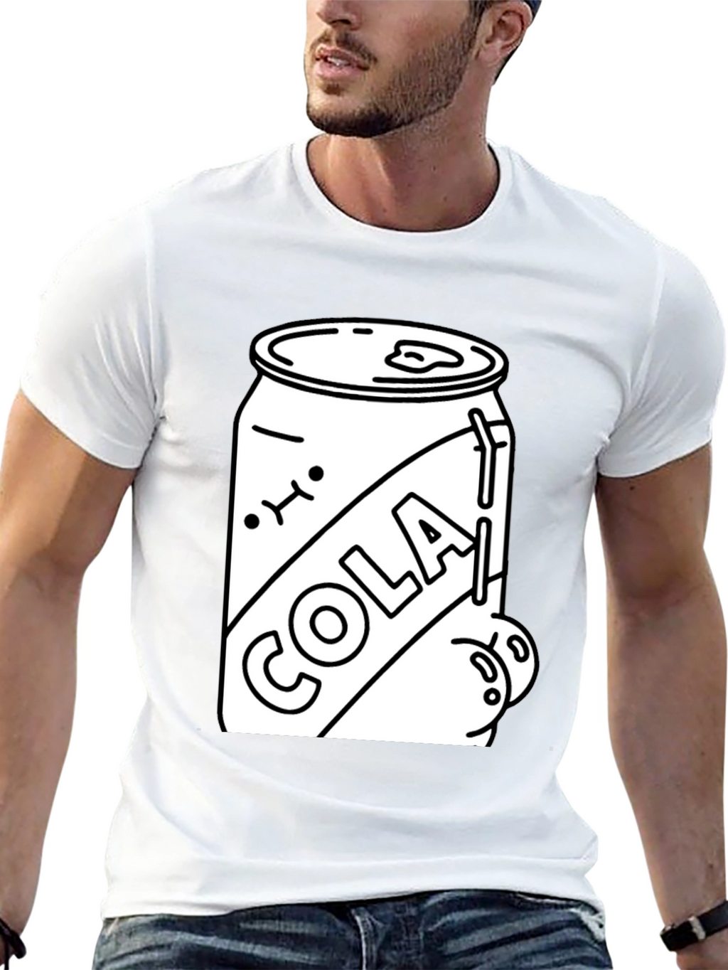 Cola Can Graphic Tee - Black Cotton Blend