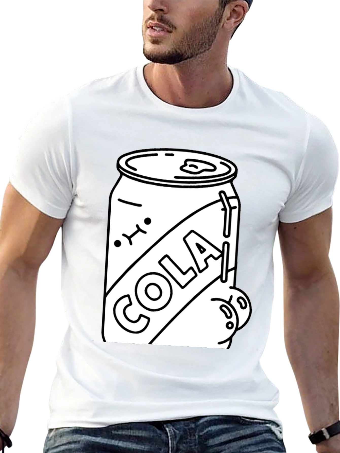 Cola Can Graphic Tee - Black Cotton Blend