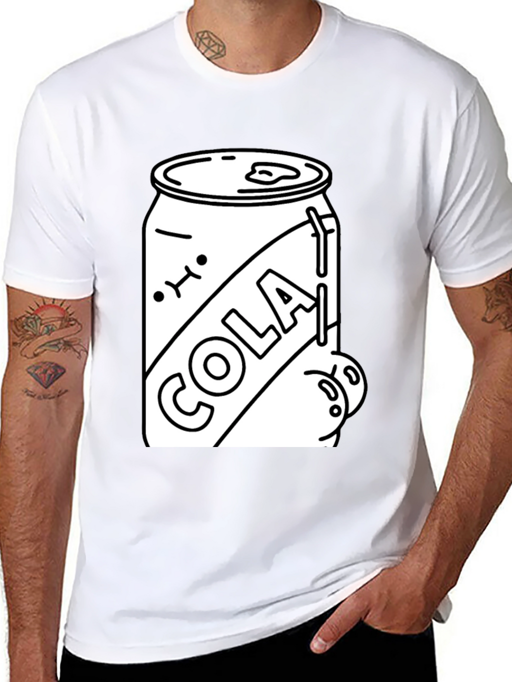 Cola Can Graphic Tee - Black Cotton Blend