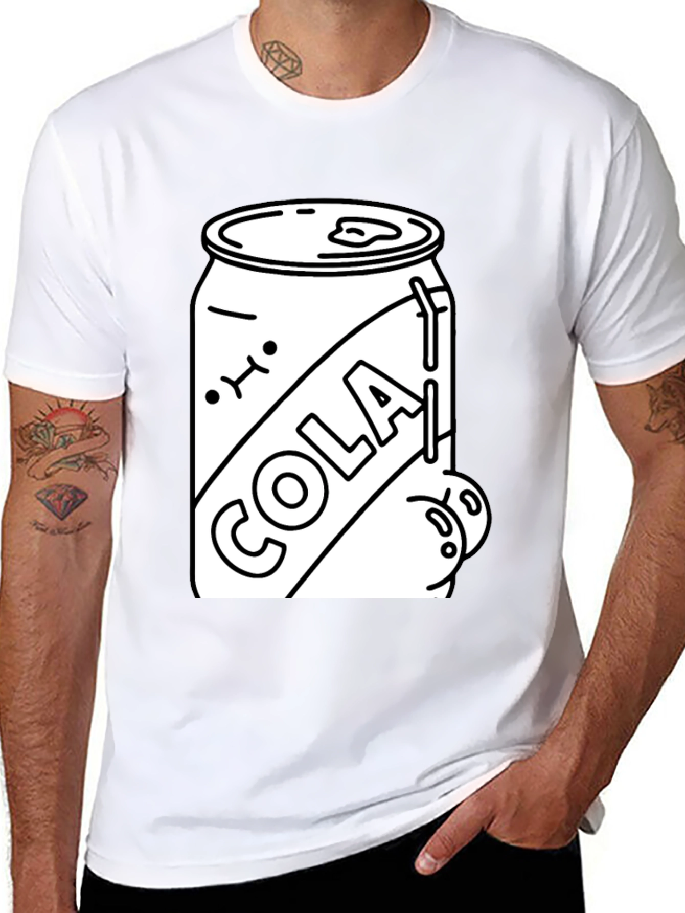 Cola Can Graphic Tee - Black Cotton Blend