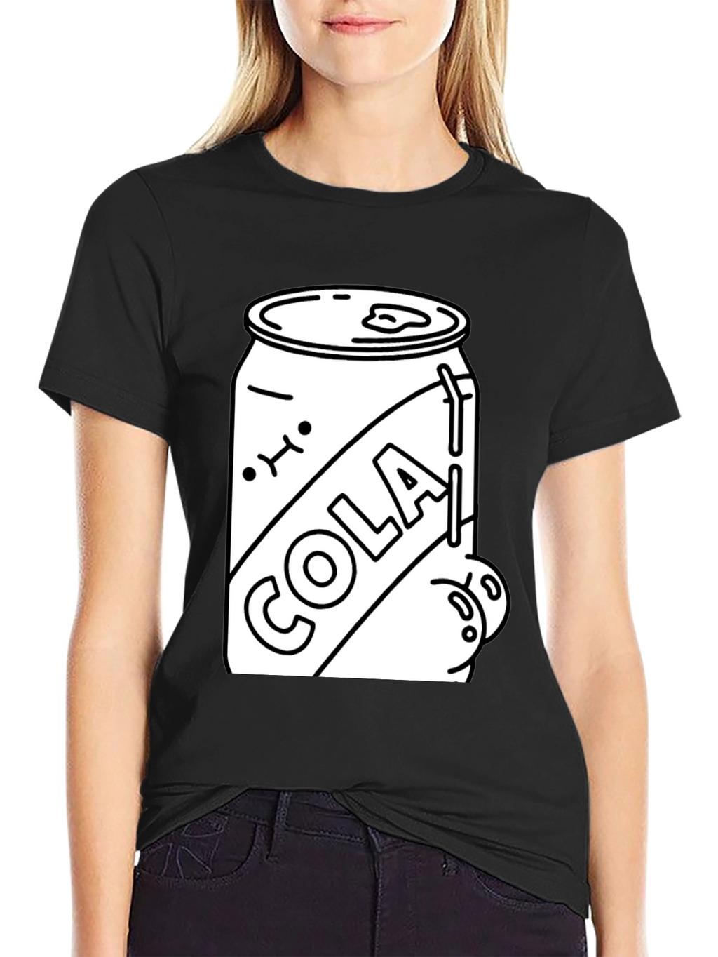 Cola Can Graphic Tee - Black Cotton Blend