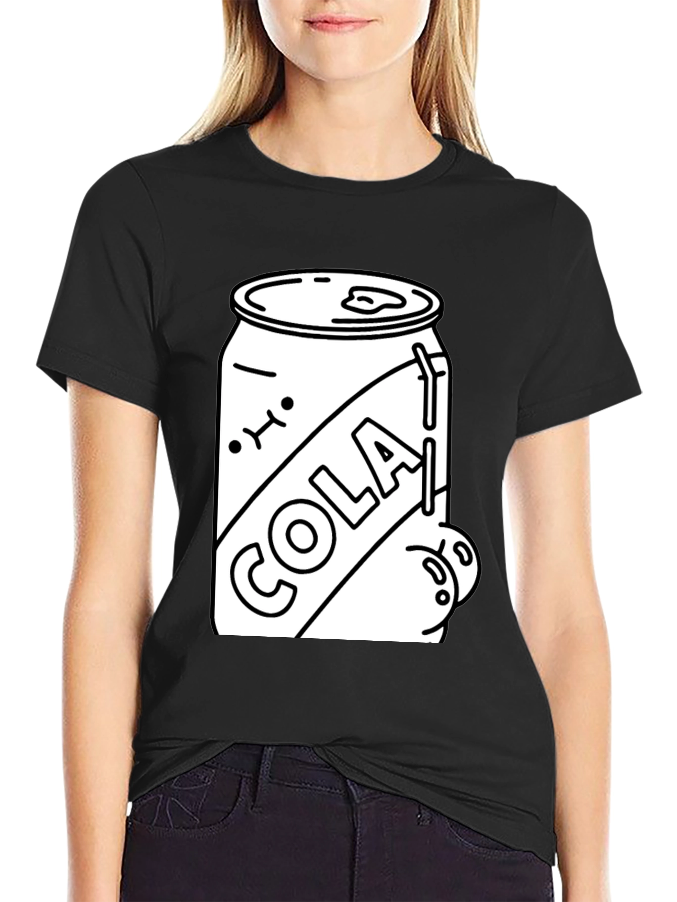 Cola Can Graphic Tee - Black Cotton Blend