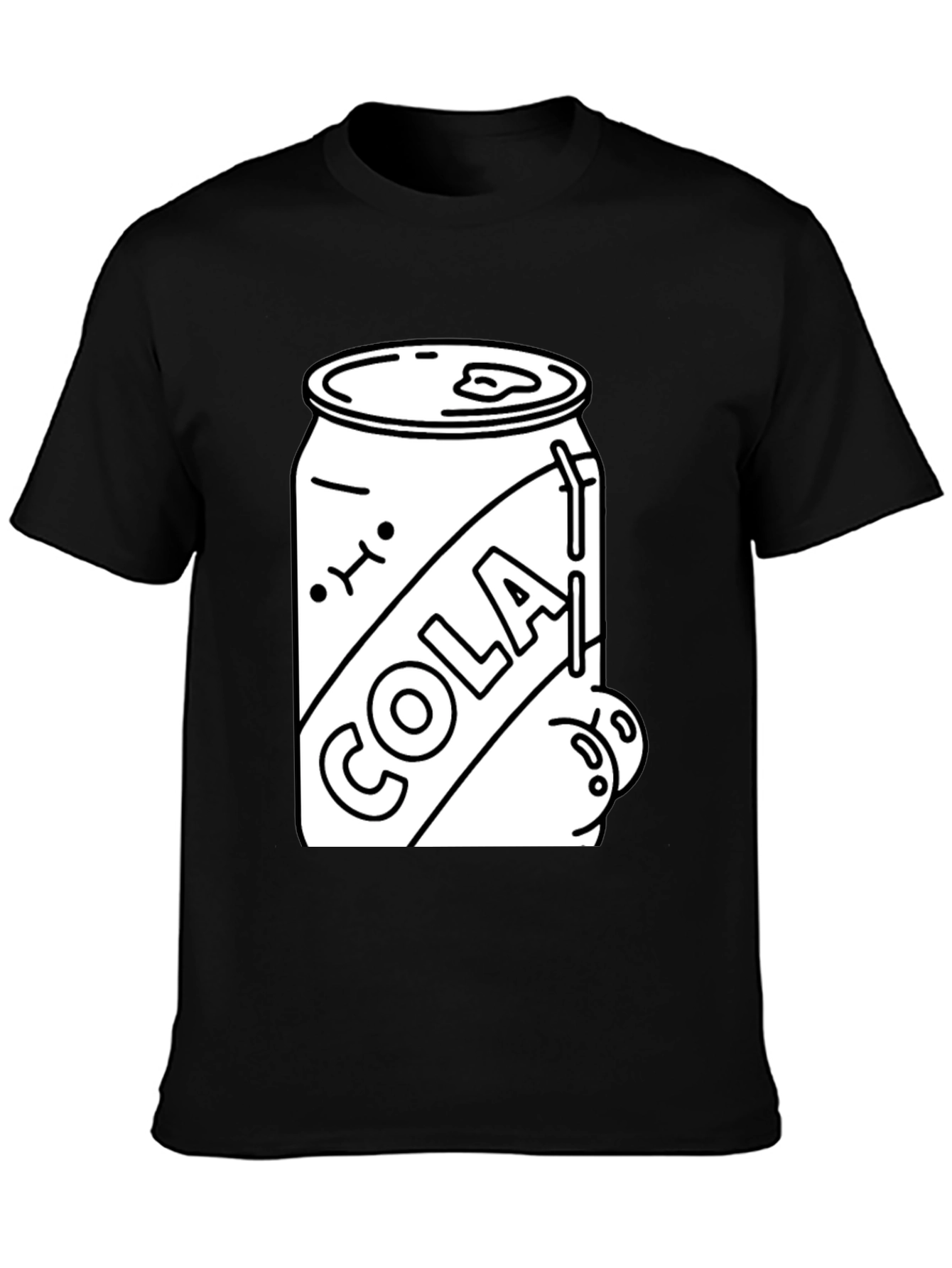 Cola Can Graphic Tee - Black Cotton Blend