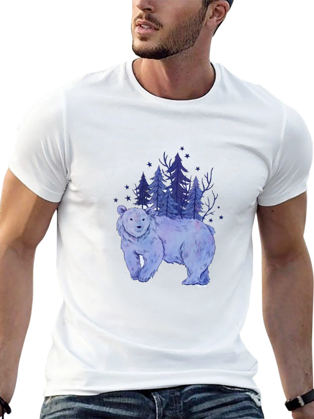 Bear & Forest Graphic T-Shirt