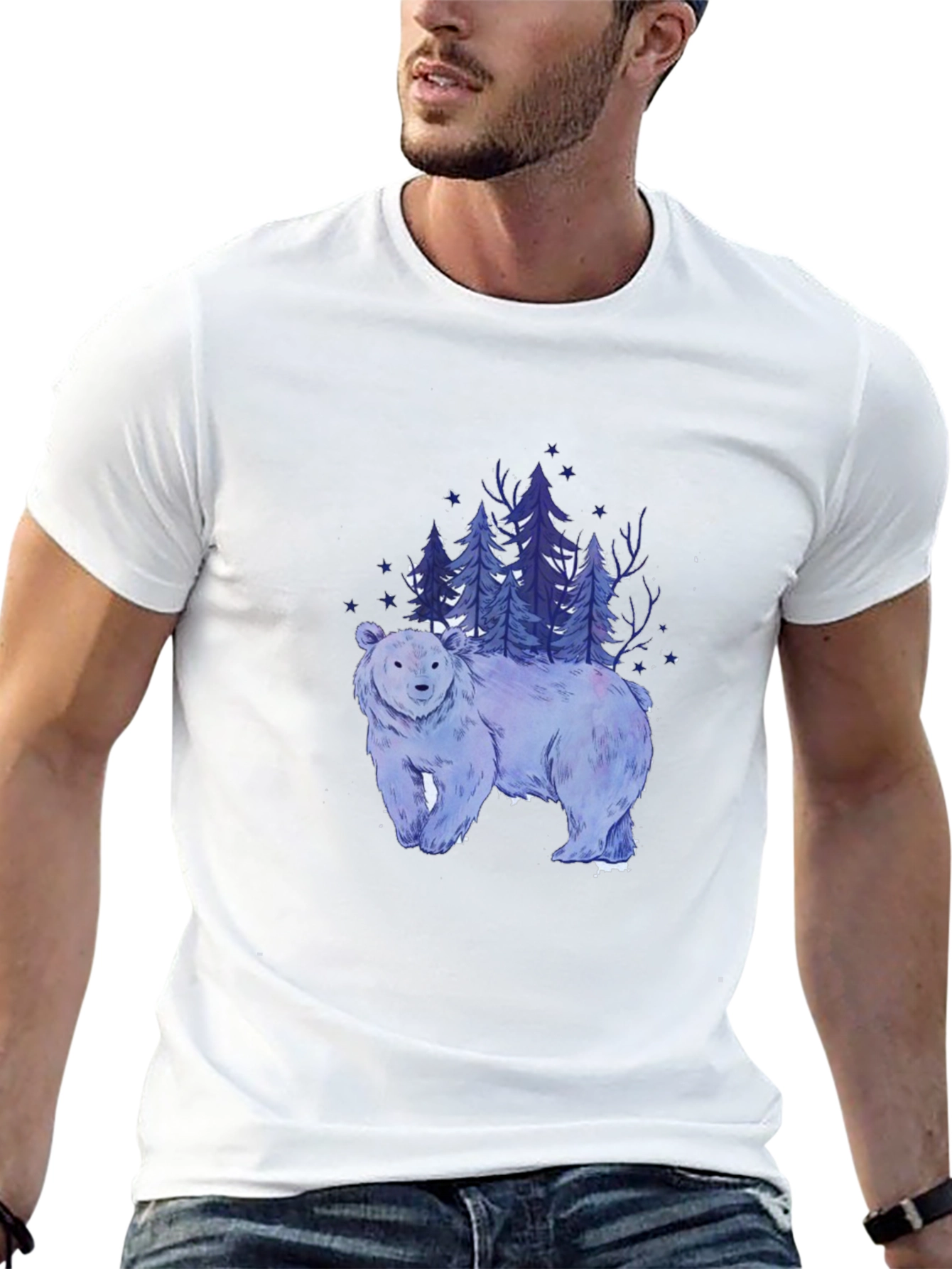 Bear & Forest Graphic T-Shirt
