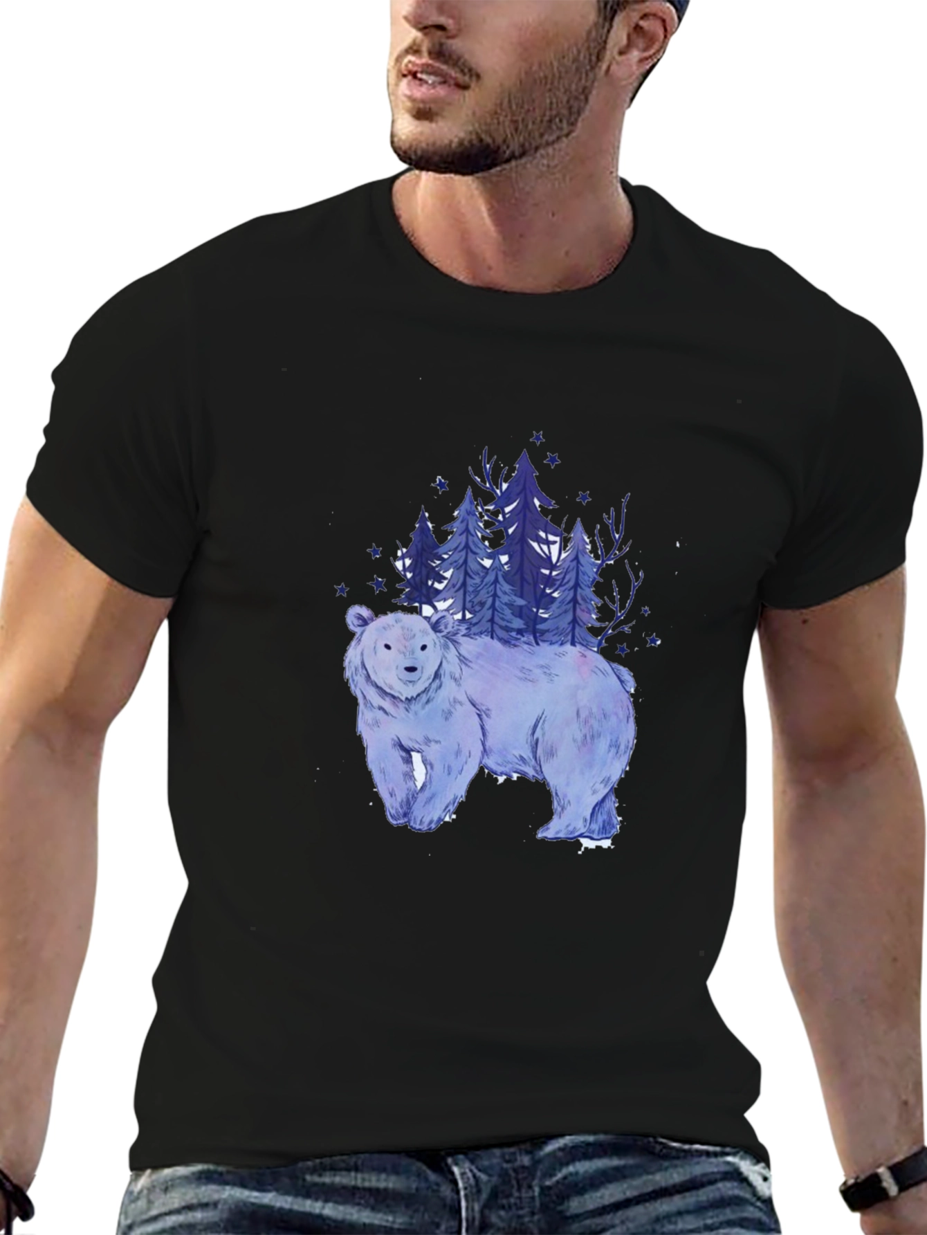 Bear & Forest Graphic T-Shirt