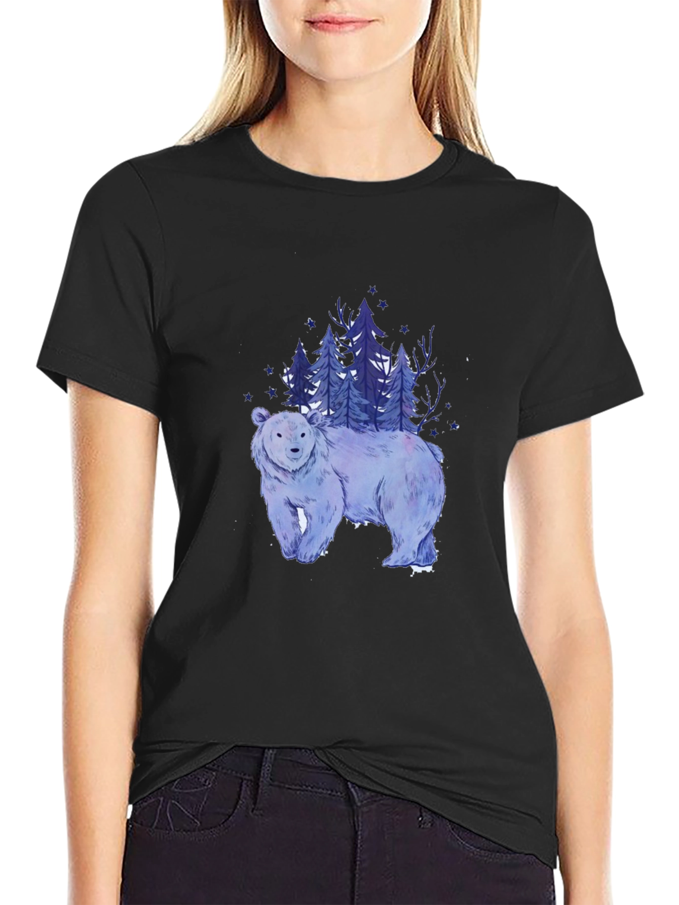 Bear & Forest Graphic T-Shirt