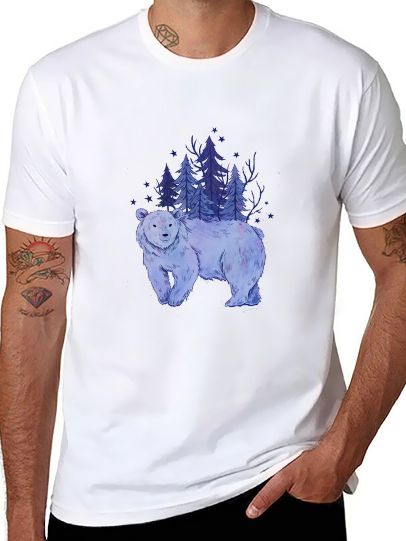 Bear & Forest Graphic T-Shirt