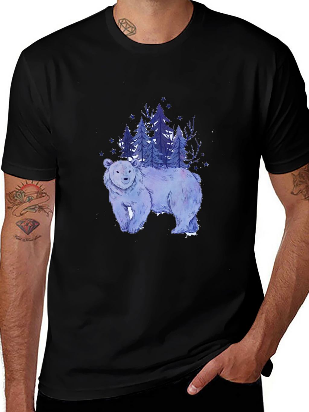 Bear & Forest Graphic T-Shirt