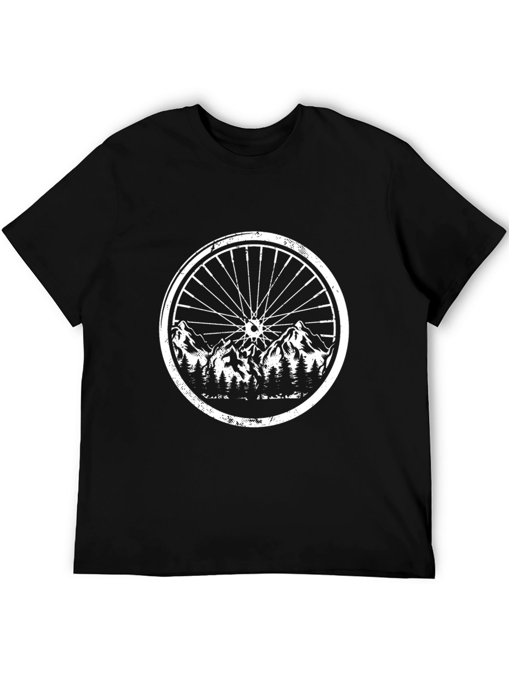Mountain Bike Wheel Graphic Tee - Black