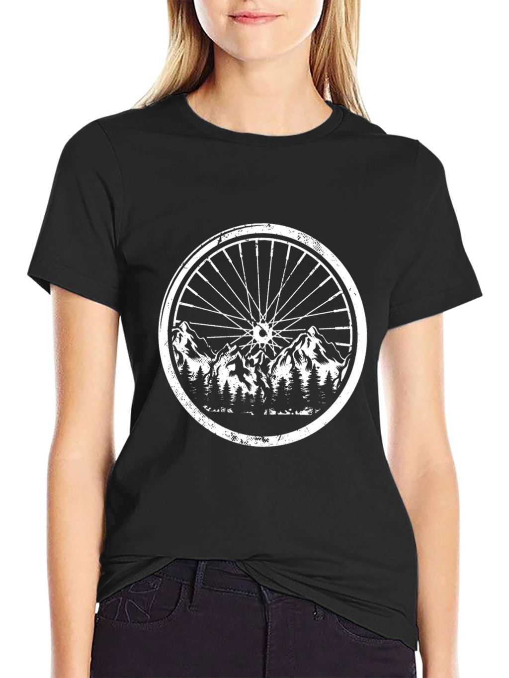 Mountain Bike Wheel Graphic Tee - Black