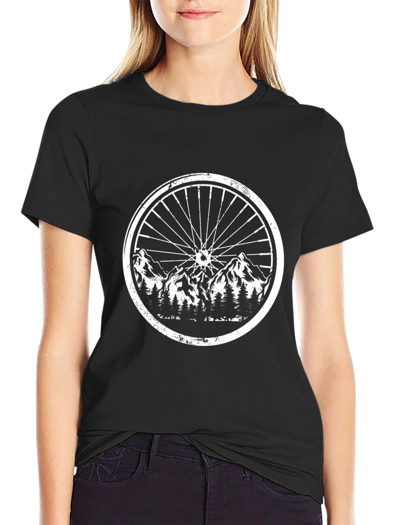 Mountain Bike Wheel Graphic Tee - Black