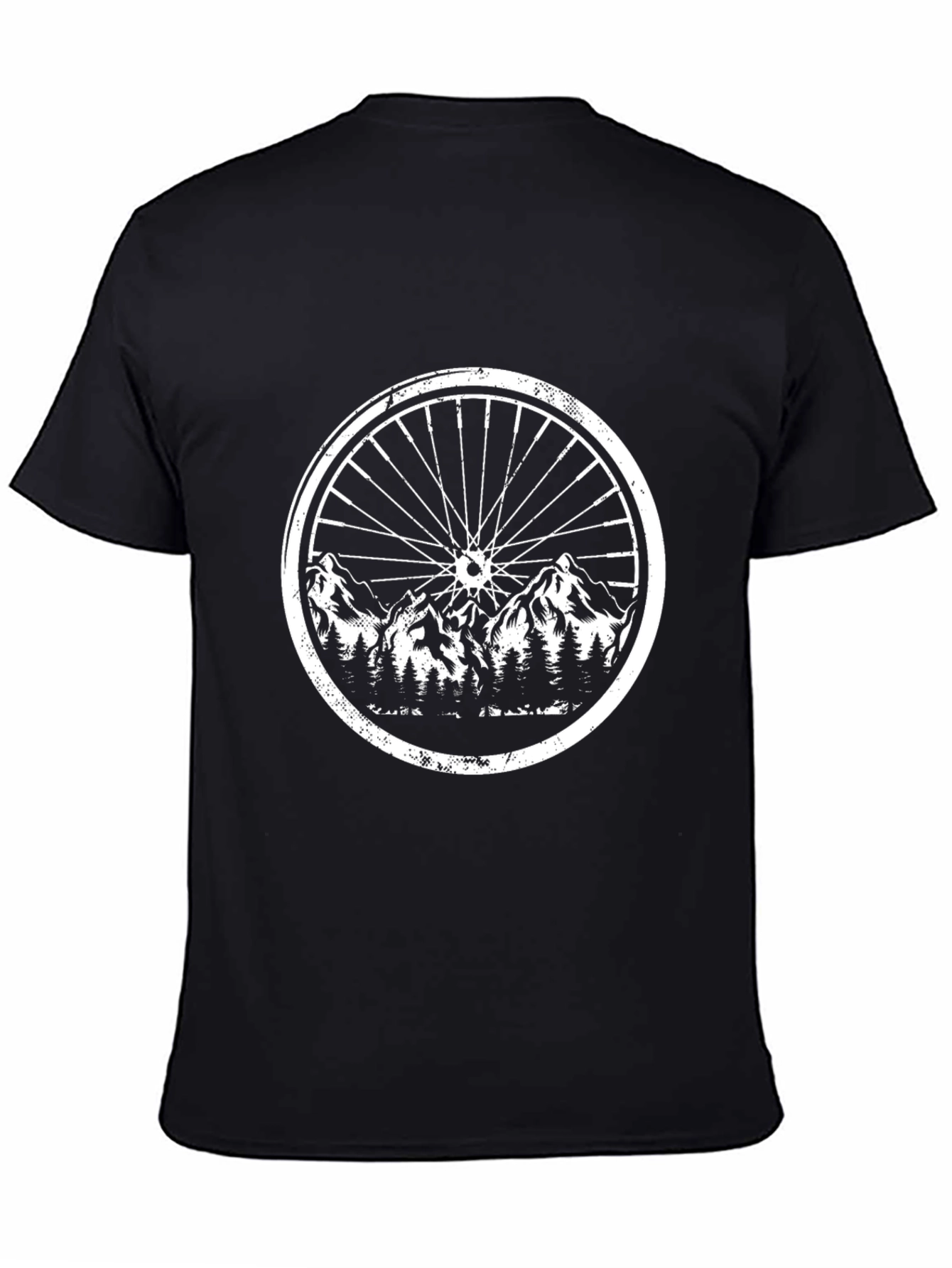 Mountain Bike Wheel Graphic Tee - Black