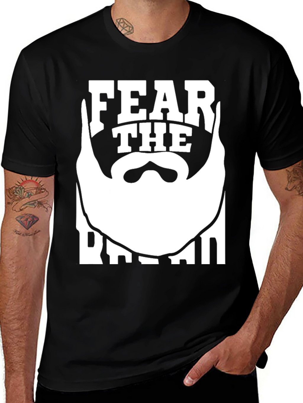 Fear The Beard T-Shirt - Black Graphic Tee