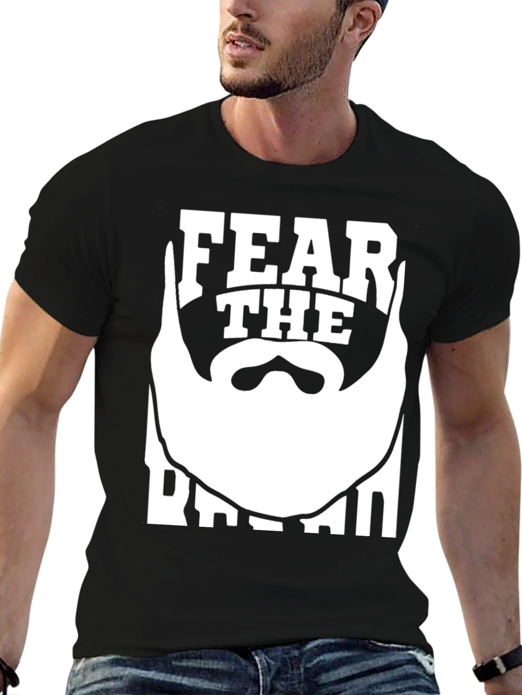 Fear The Beard T-Shirt - Black Graphic Tee