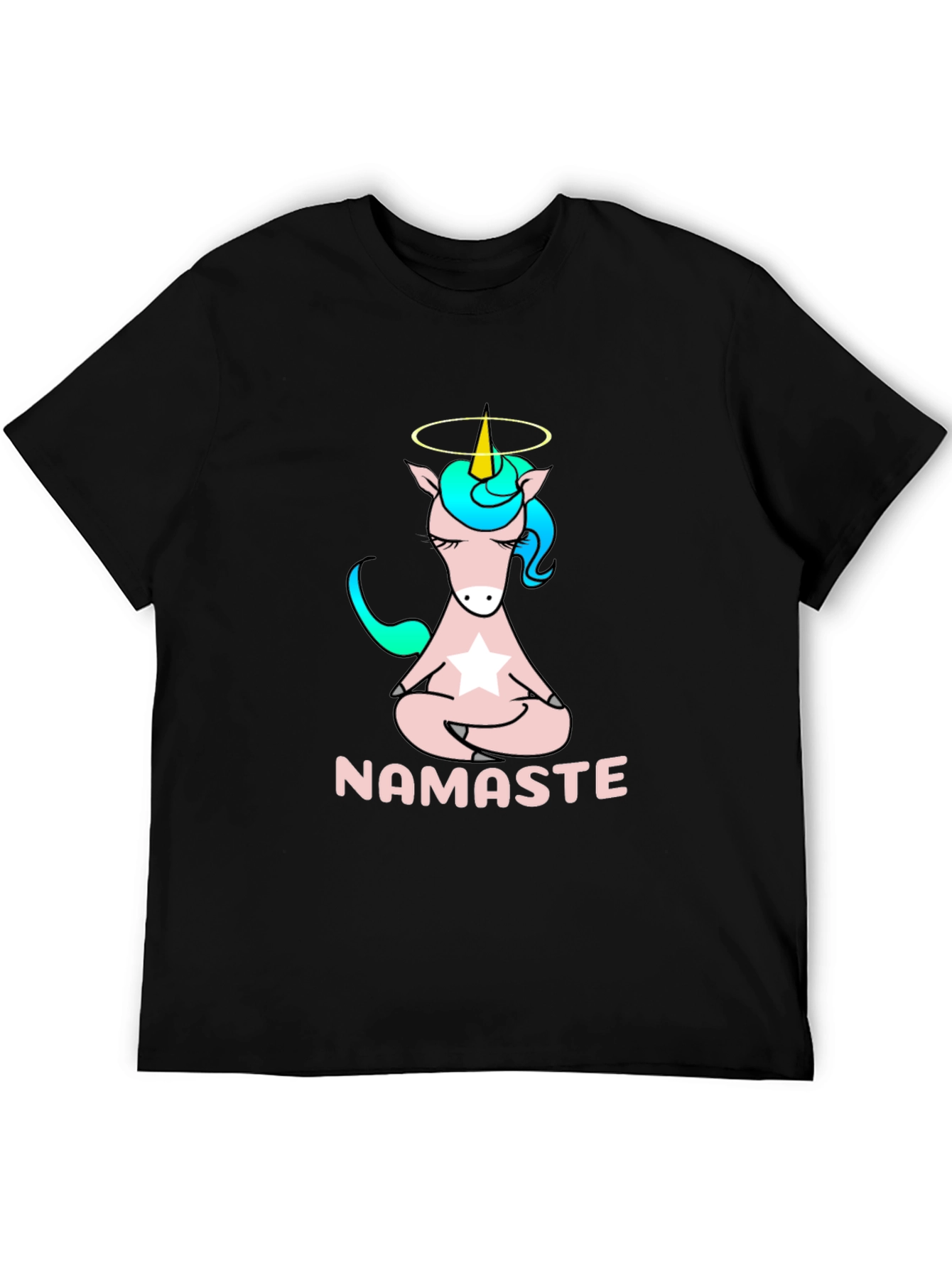 Namaste Unicorn Graphic Tee - Mens Black T-Shirt