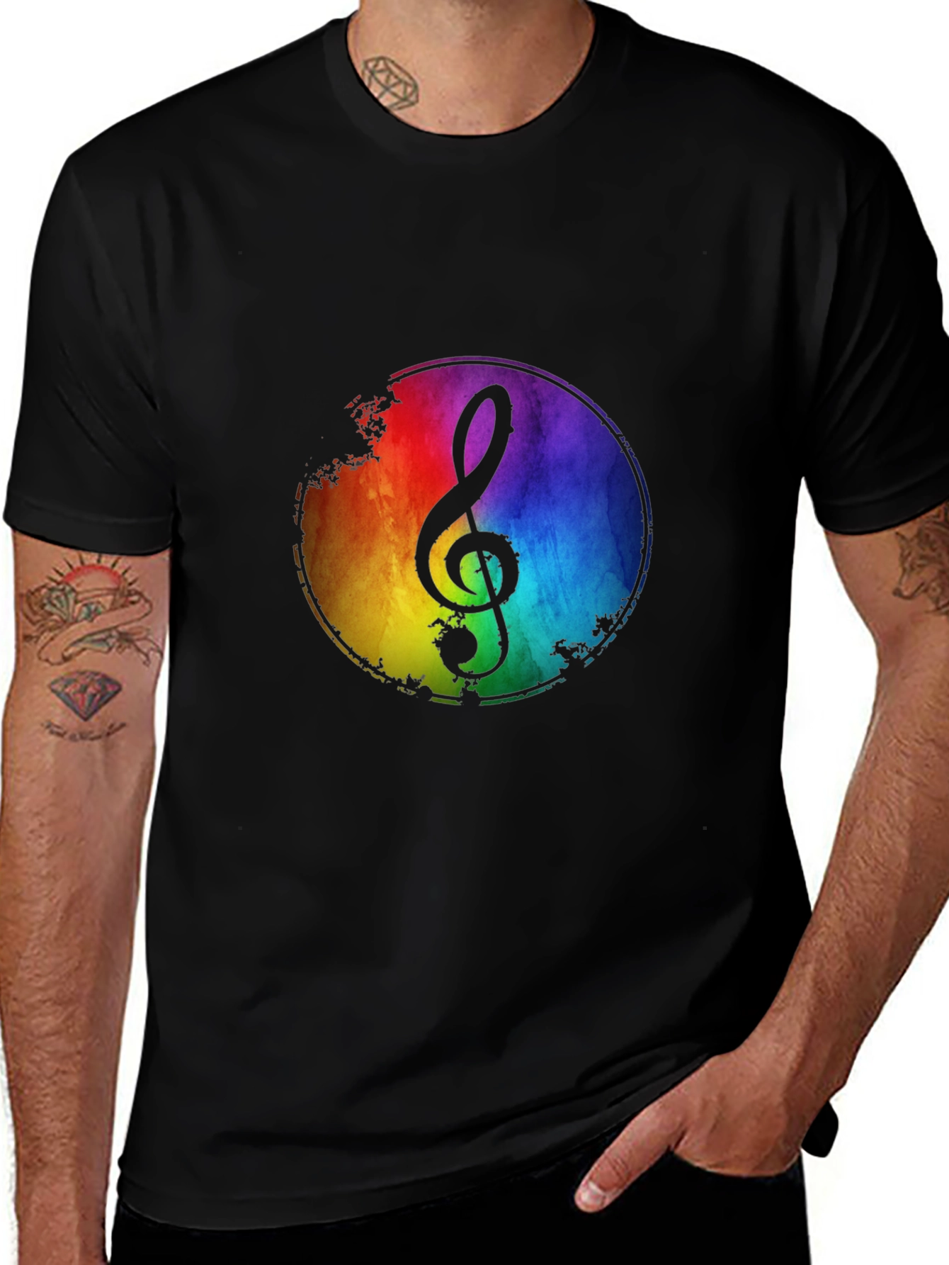 Rainbow Music Note T-Shirt