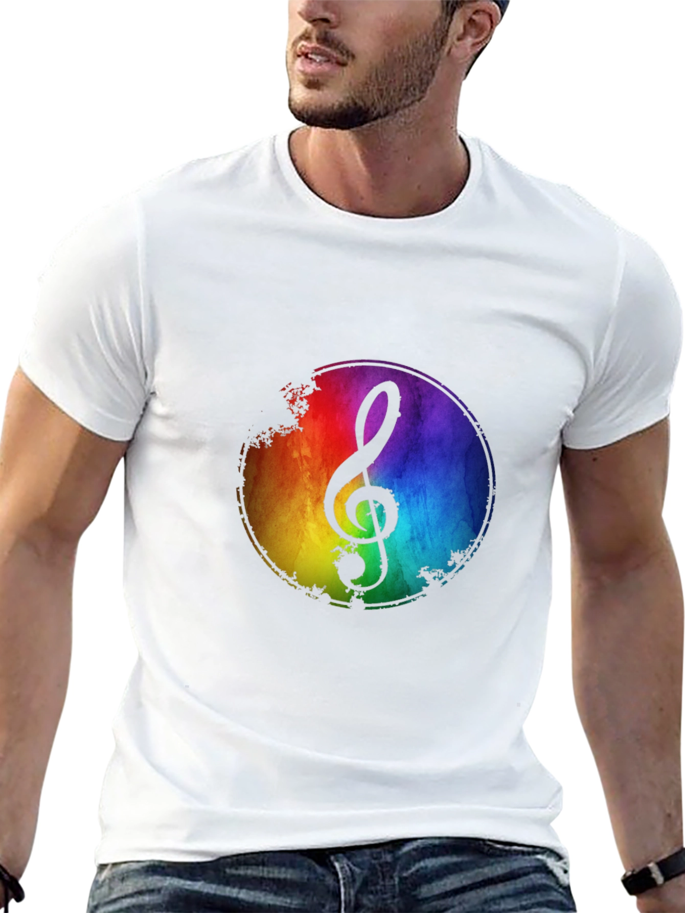 Rainbow Music Note T-Shirt