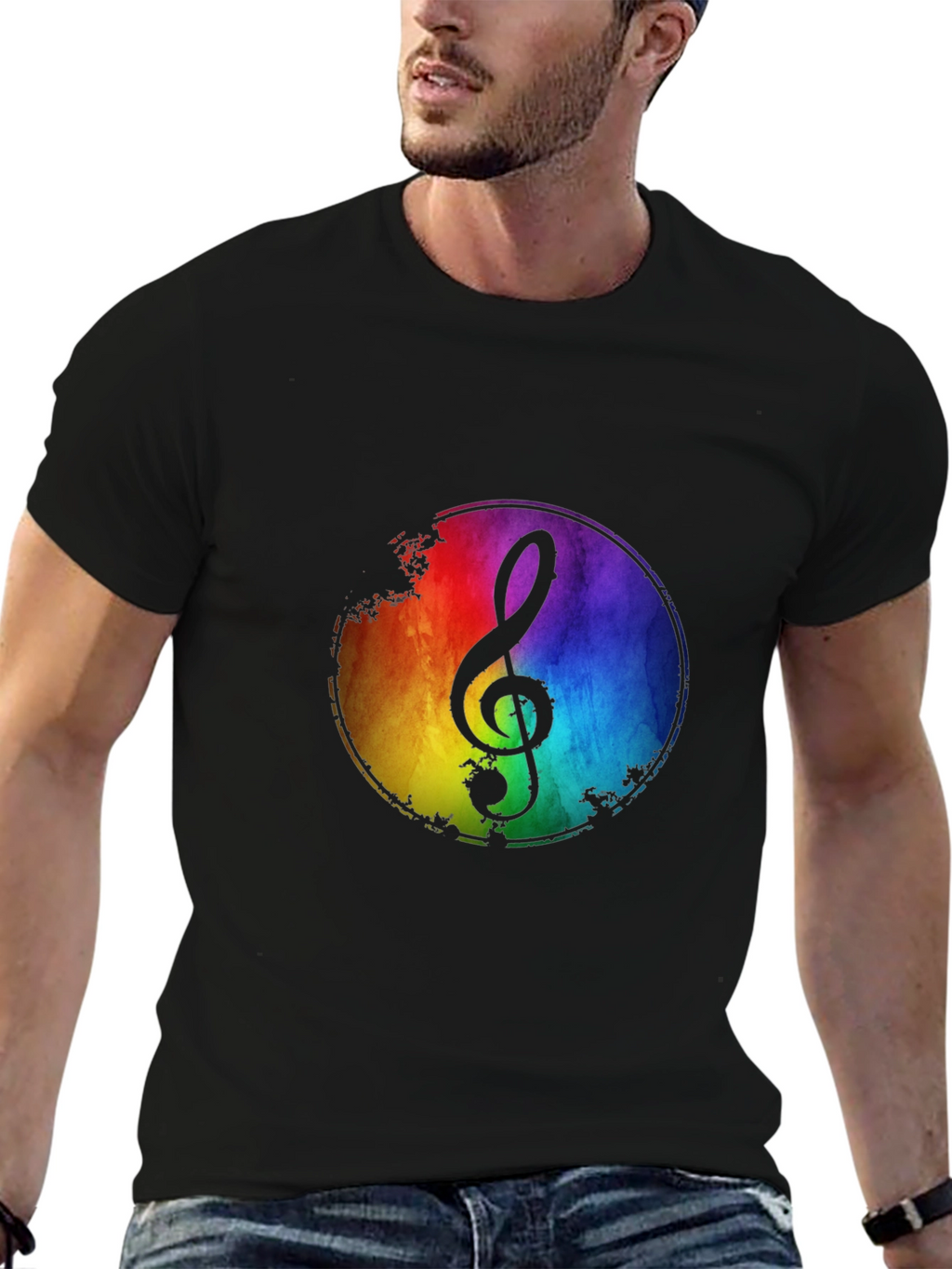 Rainbow Music Note T-Shirt