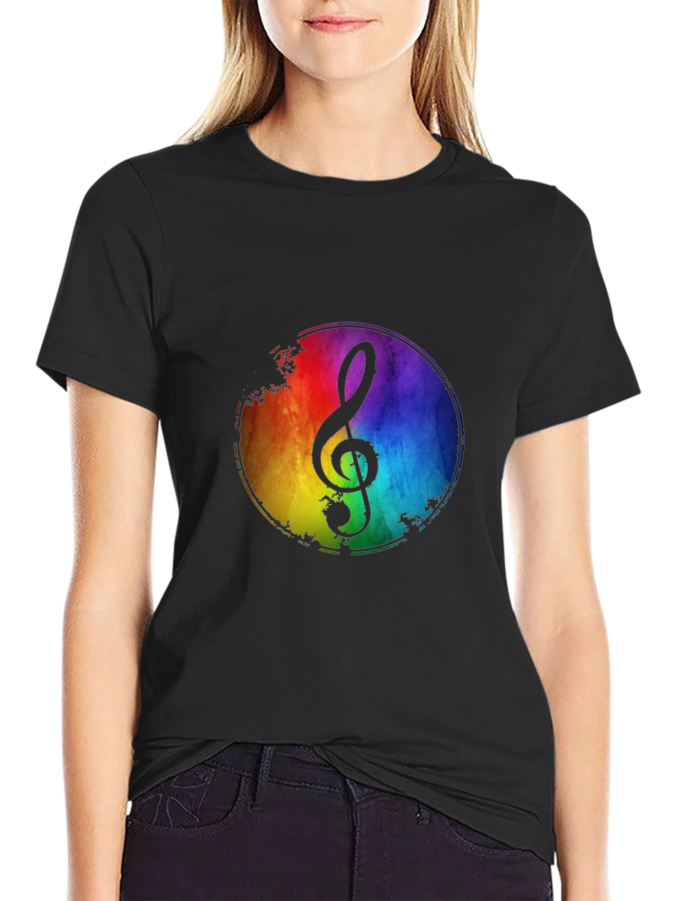Rainbow Music Note T-Shirt