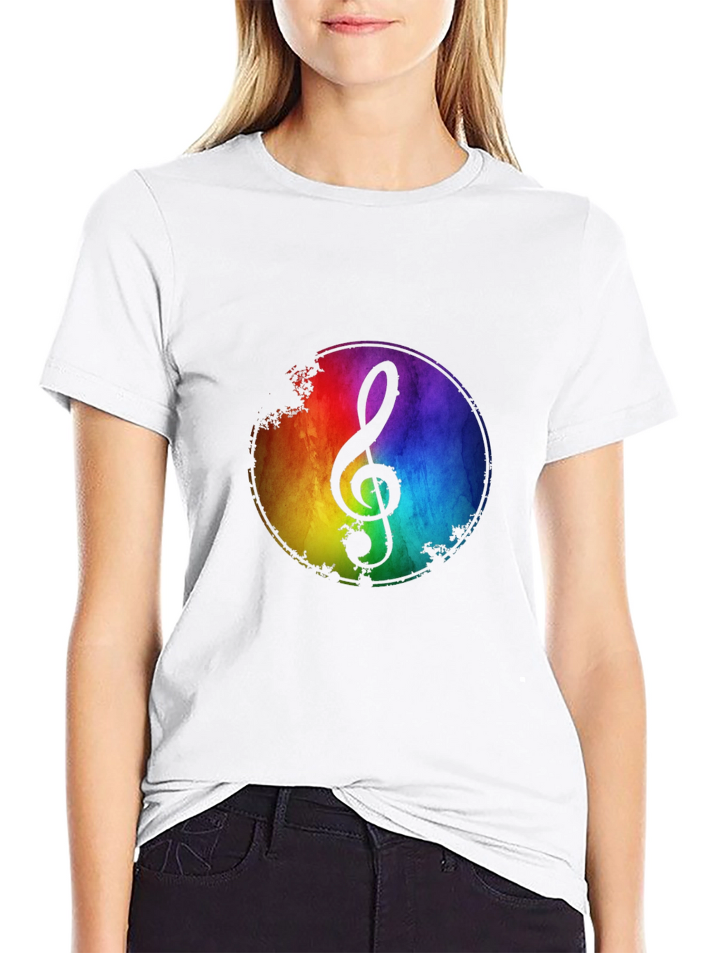 Rainbow Music Note T-Shirt