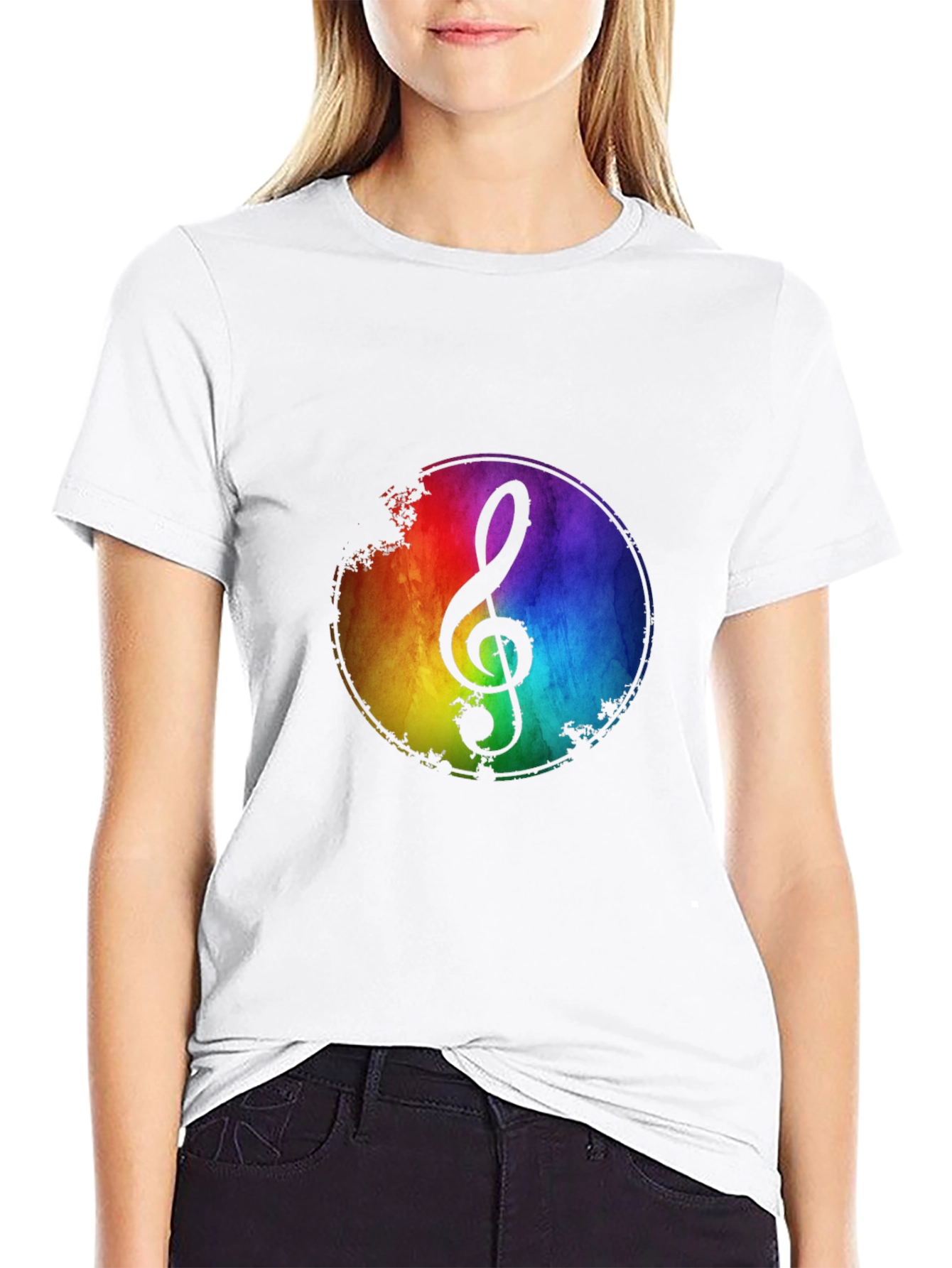 Rainbow Music Note T-Shirt