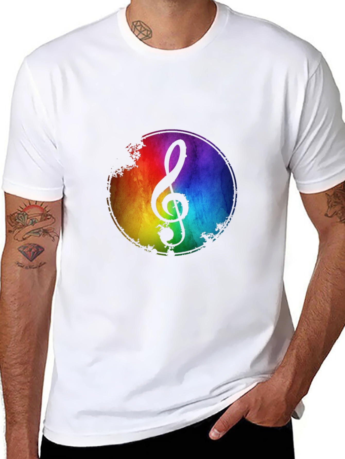 Rainbow Music Note T-Shirt