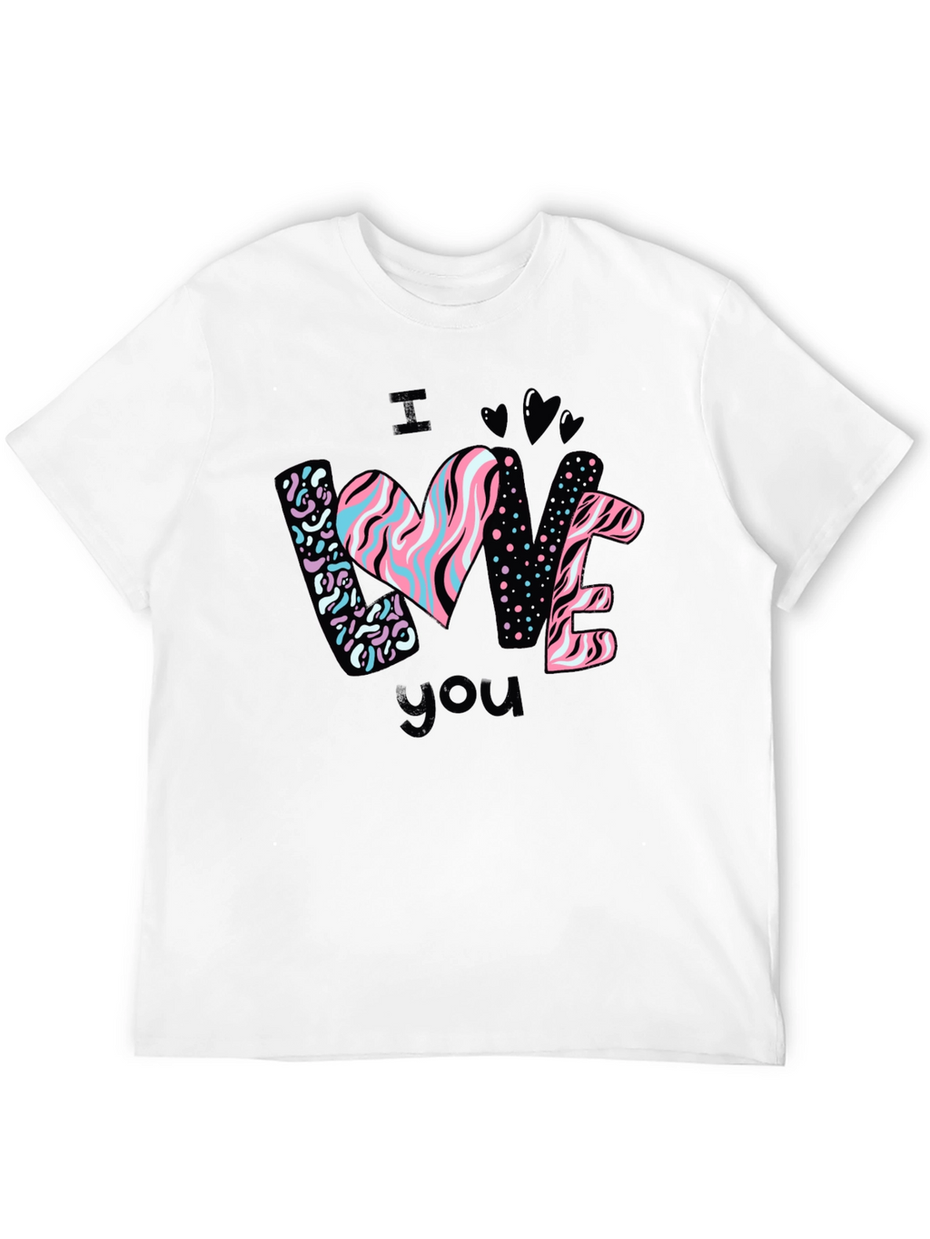 I Love You Graphic Black T-Shirt