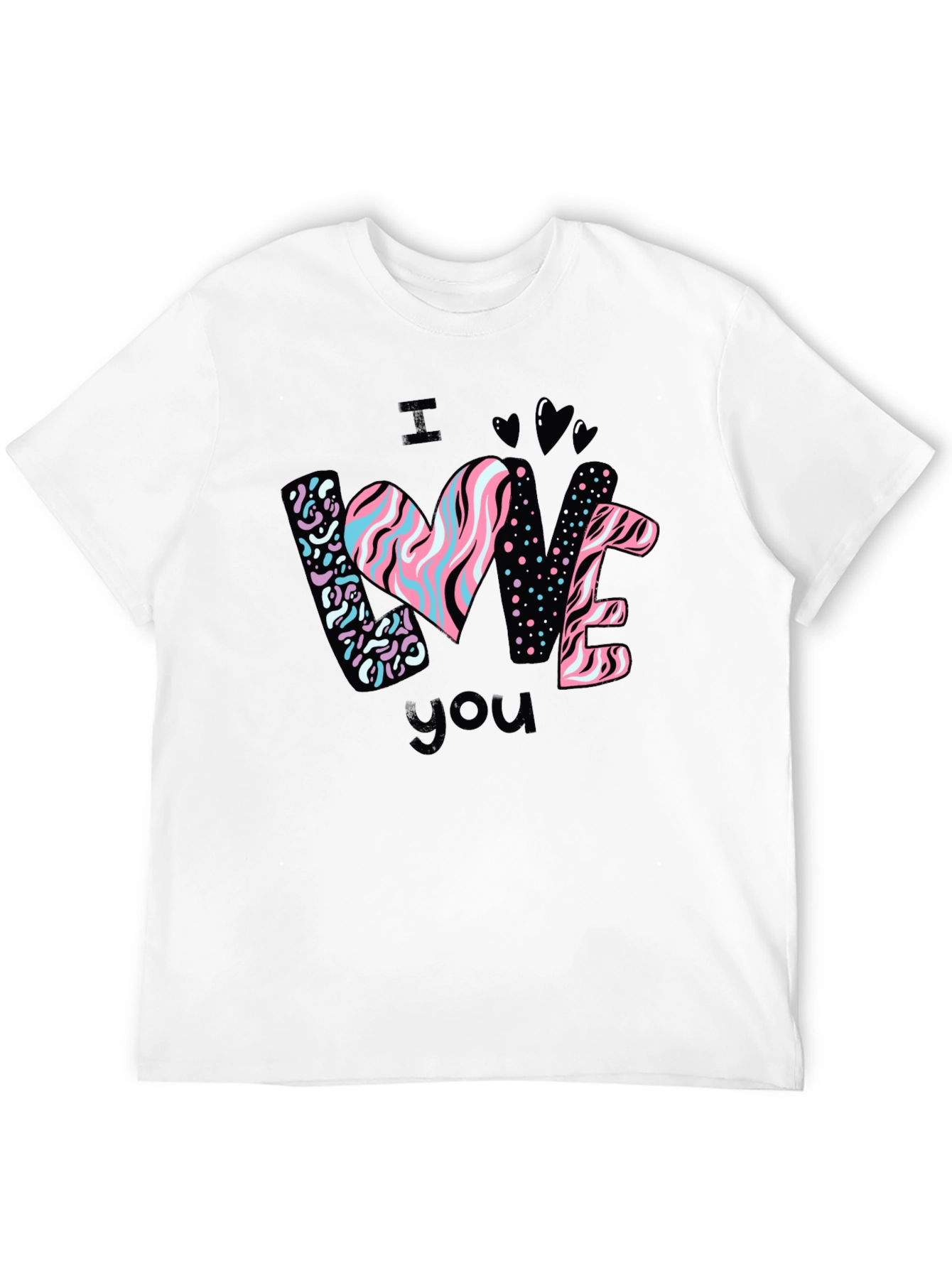 I Love You Graphic Black T-Shirt