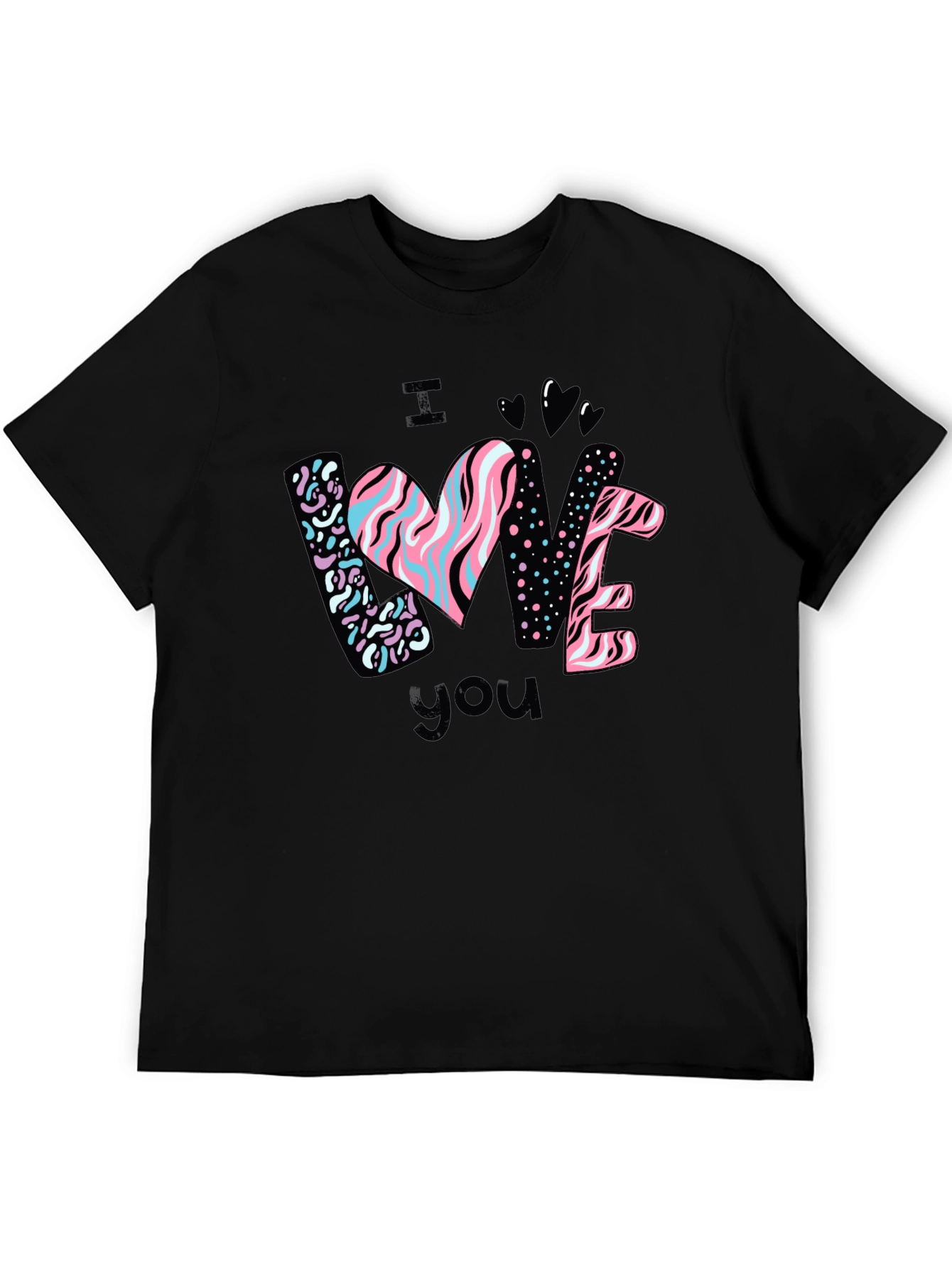 I Love You Graphic Black T-Shirt