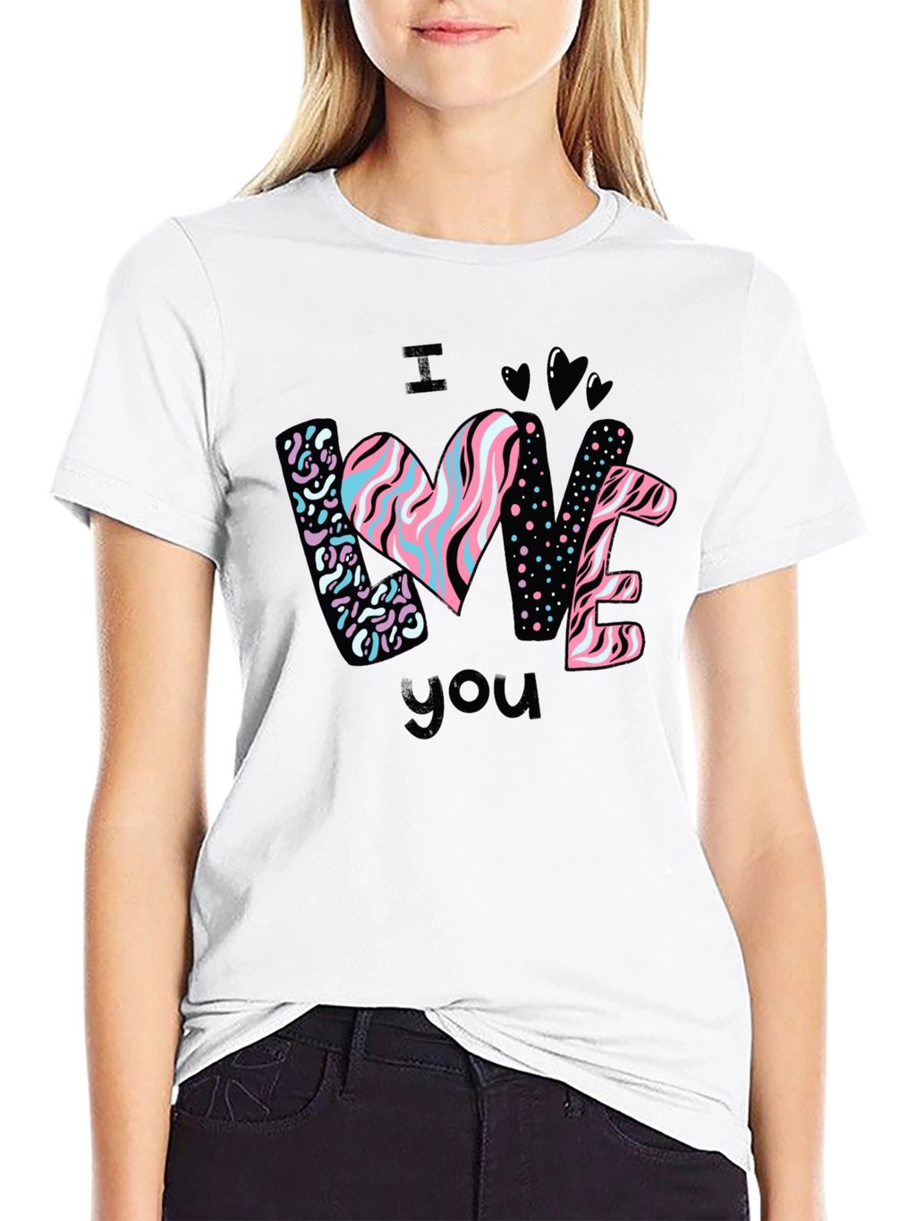 I Love You Graphic Black T-Shirt