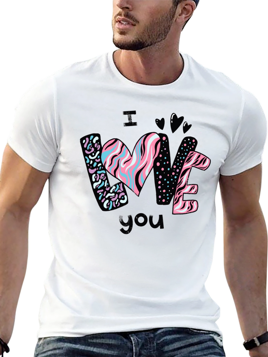 I Love You Graphic Black T-Shirt