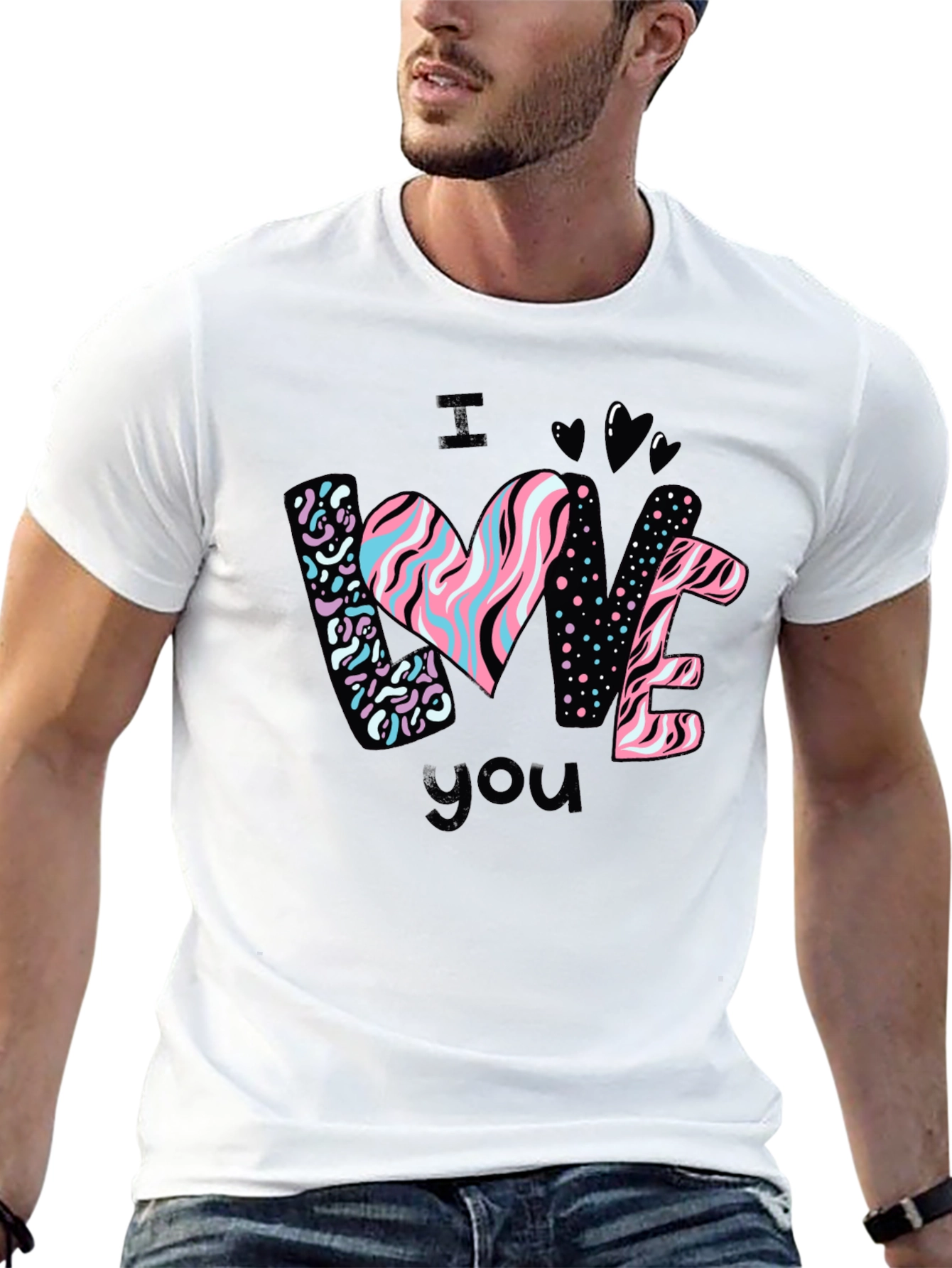 I Love You Graphic Black T-Shirt
