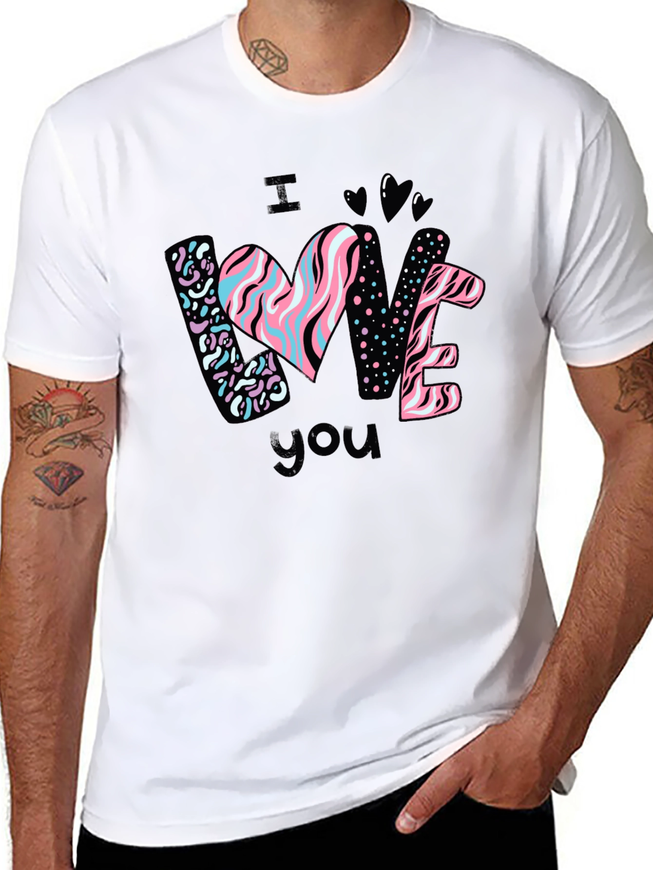I Love You Graphic Black T-Shirt