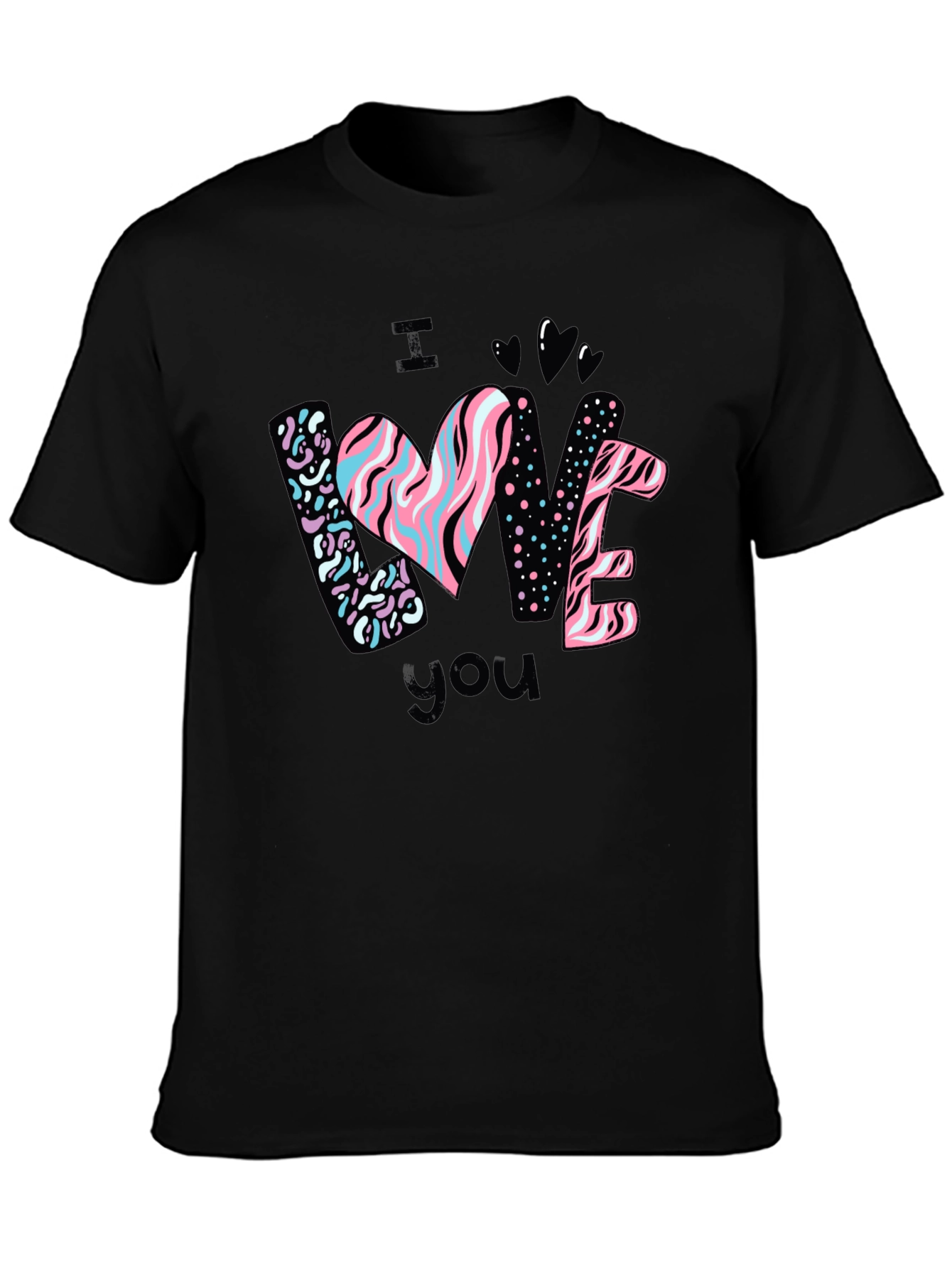 I Love You Graphic Black T-Shirt