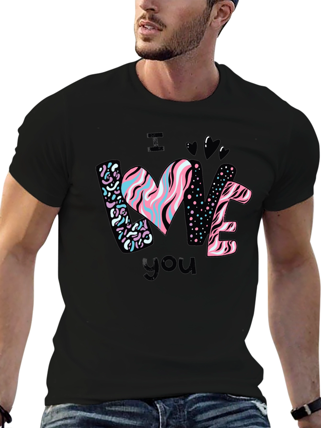 I Love You Graphic Black T-Shirt