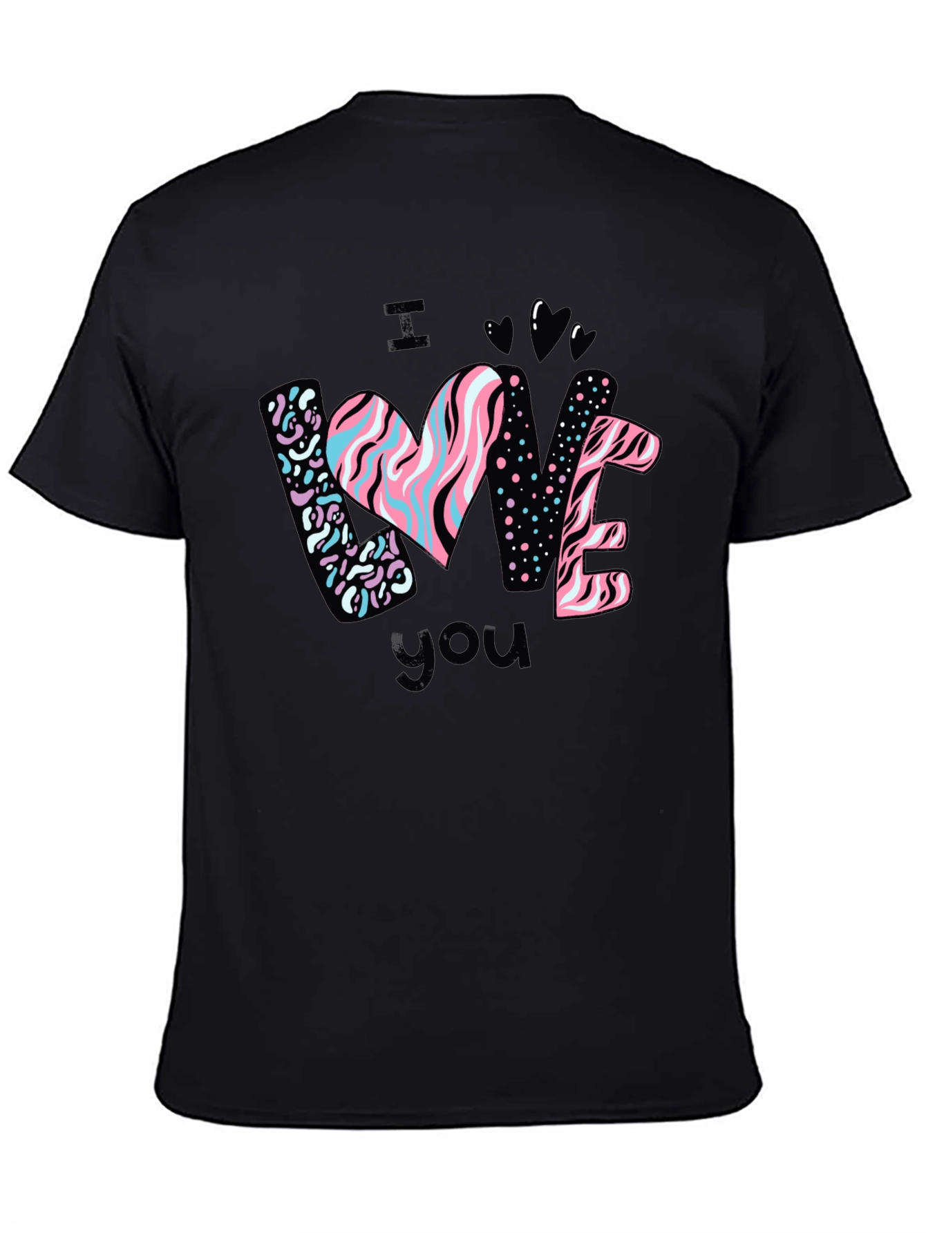 I Love You Graphic Black T-Shirt